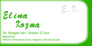 elina kozma business card